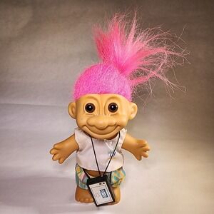 VTG 4 3/4"‎ Russ Berrie & Co Troll Doll with Original Clothing, Walkman and Tag